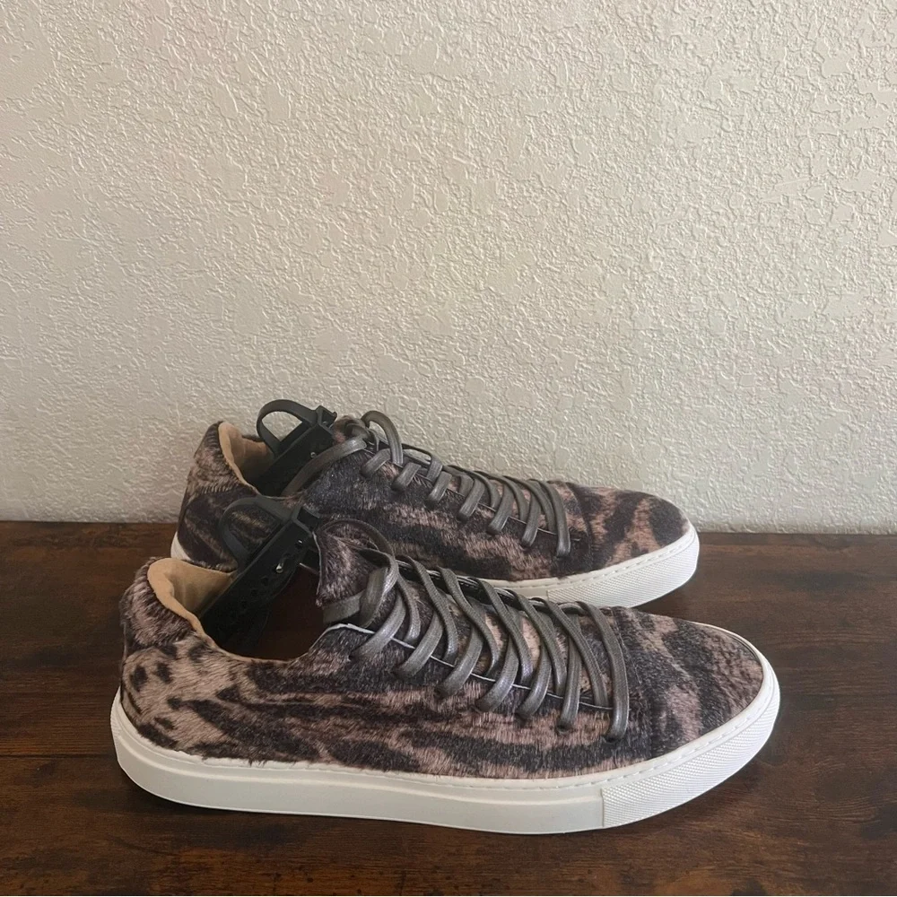 JOHN VARVATOS Mens 315 Reed Low Top Marbled Calf Hair Leather Upper Sneaker NWOT - Picture 3 of 7
